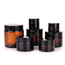 eyes cream amber glass jar 5g 10g 15g 20g 30g 50g with black screw cap